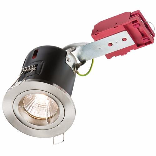 KnightsBridge GU10 50W 230V LED Compatible IC Fire Rated Fixed Downlight - Brushed Chrome Price Comparisons | Compare The Build