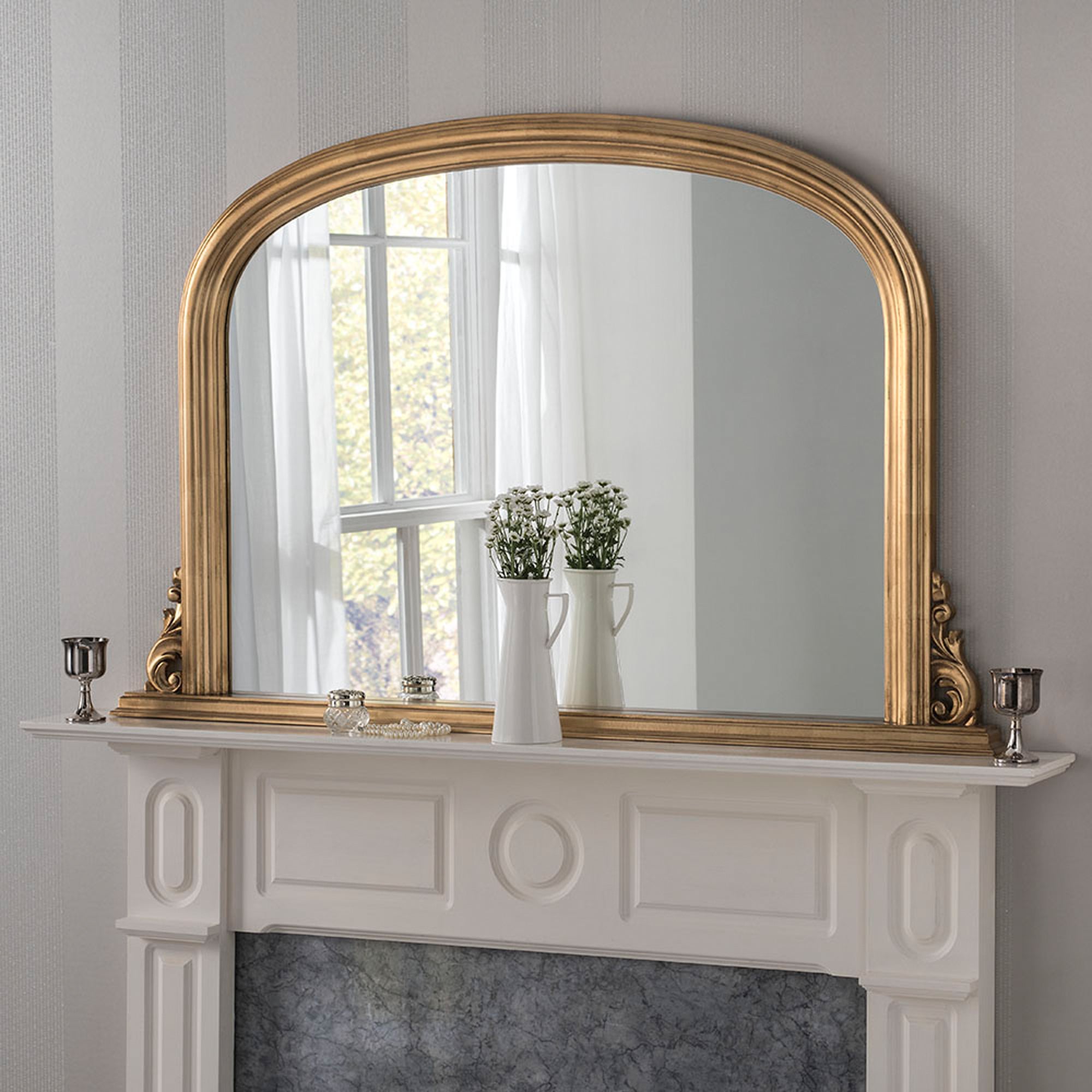 Yearn Decorative Overmantle Mirror 122x77cm Gold Effect Gold Effect Price Comparisons | Compare The Build