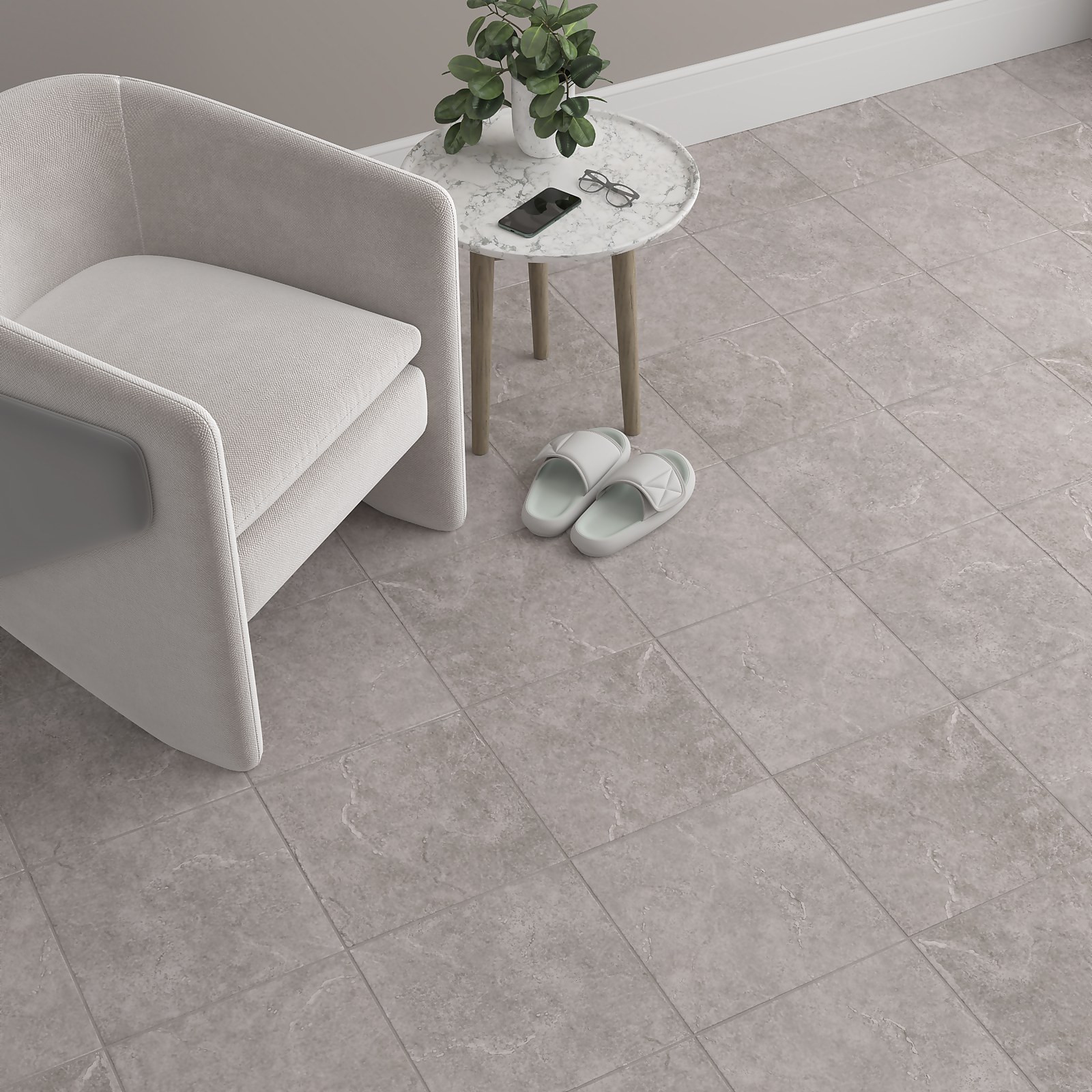 Cuba Light Grey Ceramic Floor Tile 330 x 300mm Price Comparisons | Compare The Build