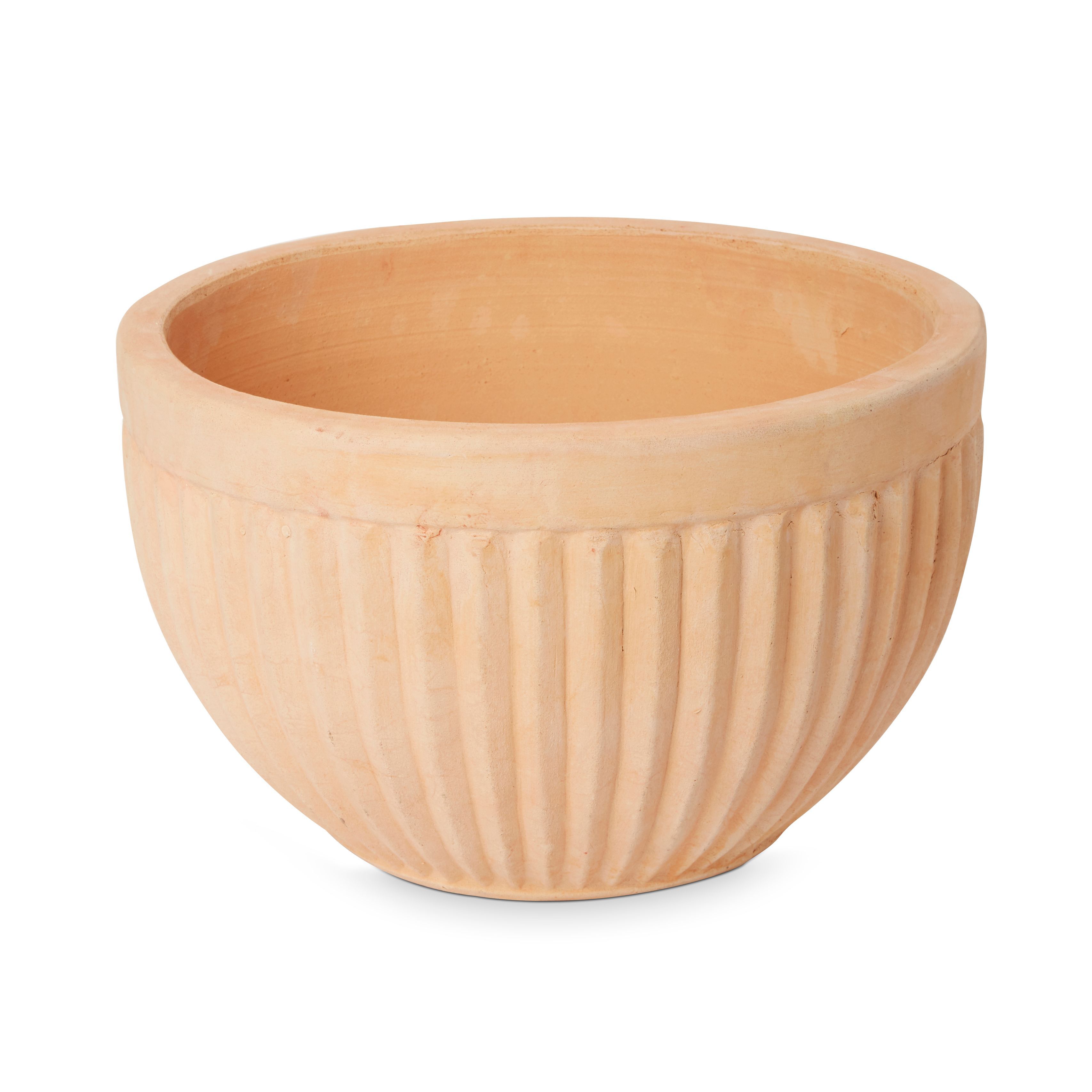 Blooma Mali White Washed Terracotta Round Plant Pot (Dia)40Cm Price Comparisons | Compare The Build