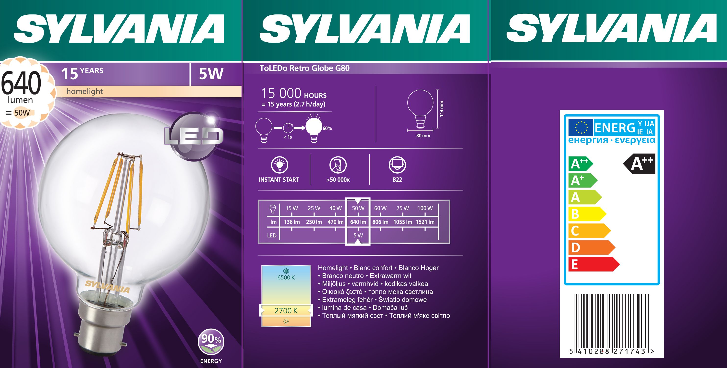 Sylvania B22 5W 640Lm Round Led Filament Light Bulb Price Comparisons | Compare The Build