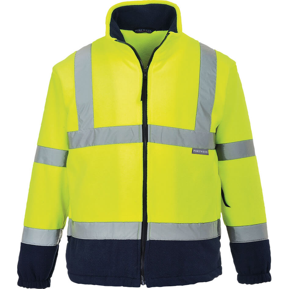 Portwest 2 Tone Hi Vis Fleece Jacket Yellow / Navy XL | Compare The Build