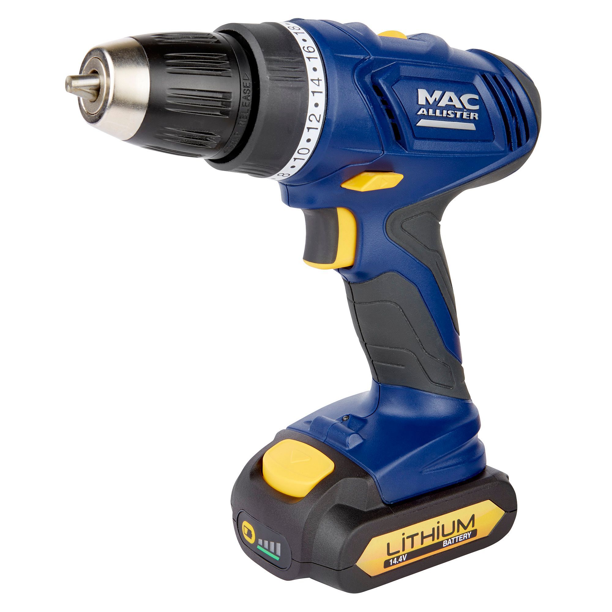 Mac Allister Cordless 14.4V Li-Ion Drill Driver 1 Battery Mdd144A-2L Price Comparisons | Compare The Build