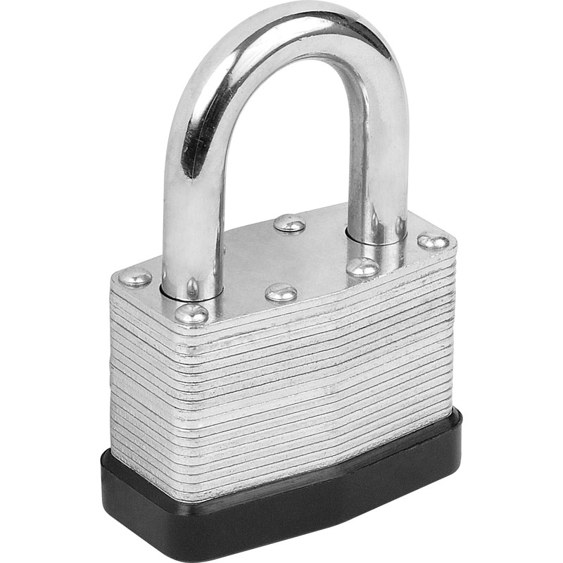 Tri Circle Security Laminated Padlock 65 x 11 x 36mm in Silver Laminated Steel Price Comparisons | Compare The Build