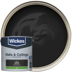 Wickes Vinyl Silk Emulsion Paint - Midnight Black No.255 - 2.5L Price Comparisons | Compare The Build