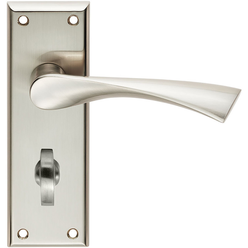 Serozzetta Venti Door Handles Bathroom Satin (Pair) in Nickel | Compare The Build