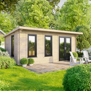 Power Sheds 18 x 10ft Right Hand Door Pent Notched Logs Log Cabin Price Comparisons | Compare The Build