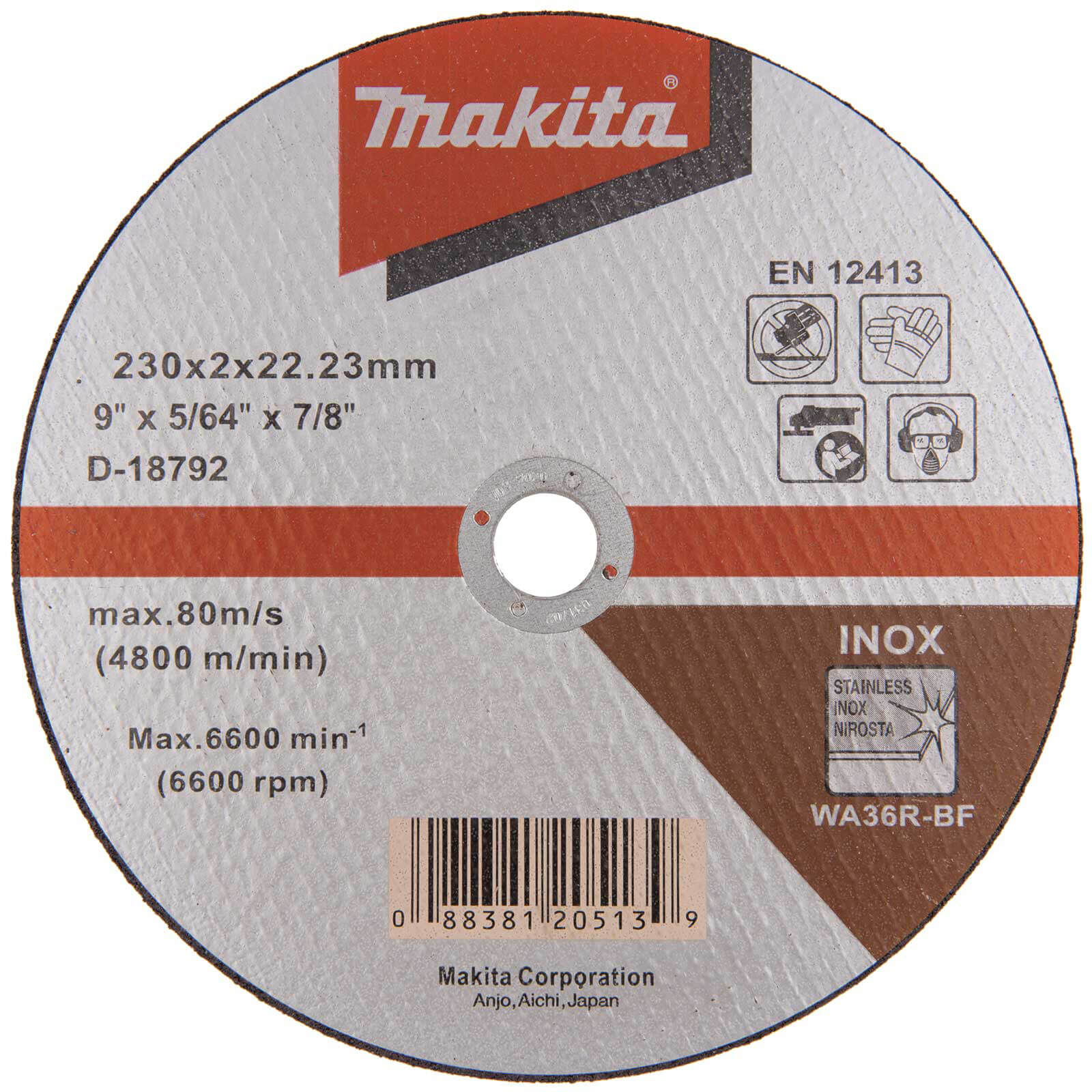 Makita Thin Inox Stainless Steel Cutting Disc 230mm 230mm | Compare The Build