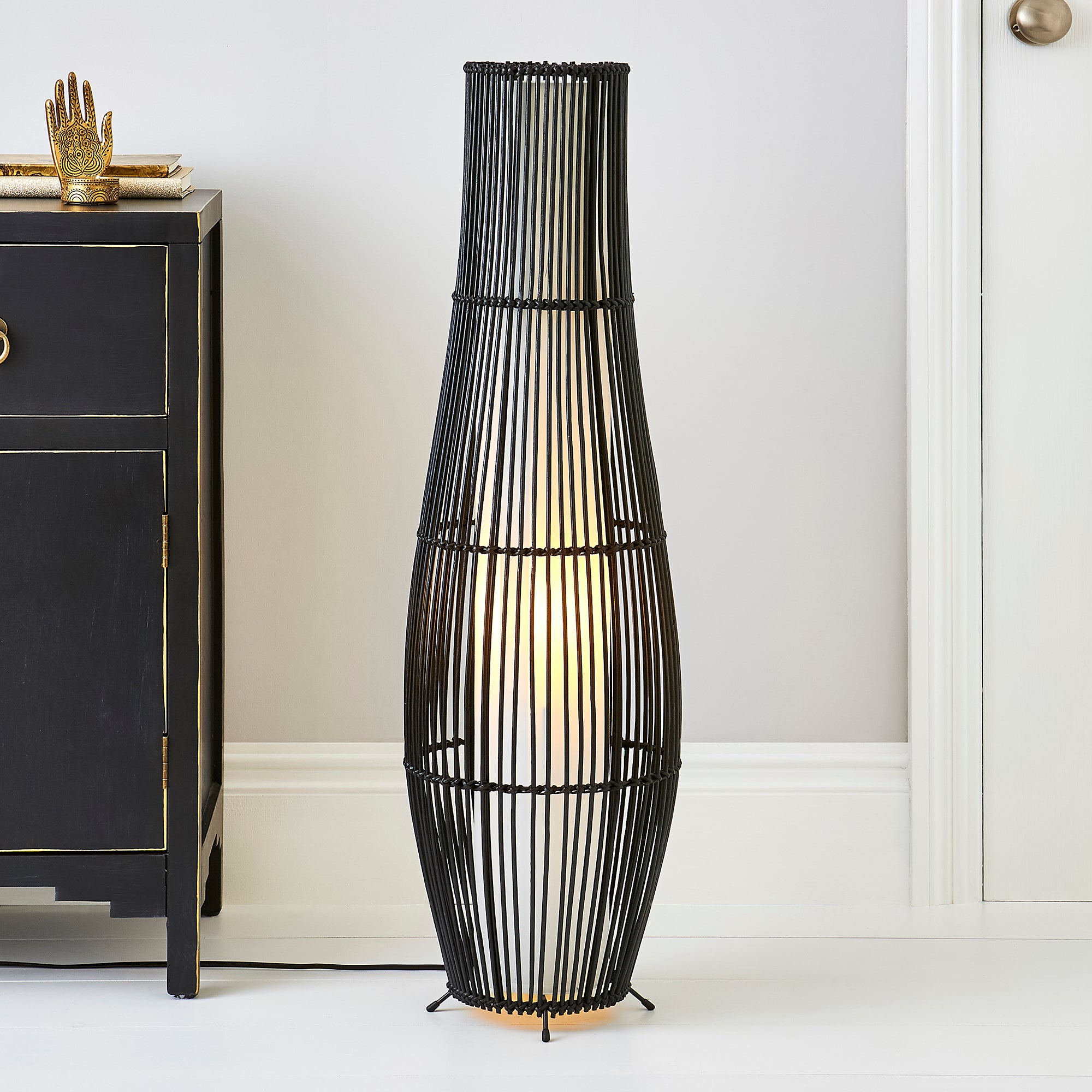 Alec Natural Cane Black Floor Lamp Black Price Comparisons | Compare The Build