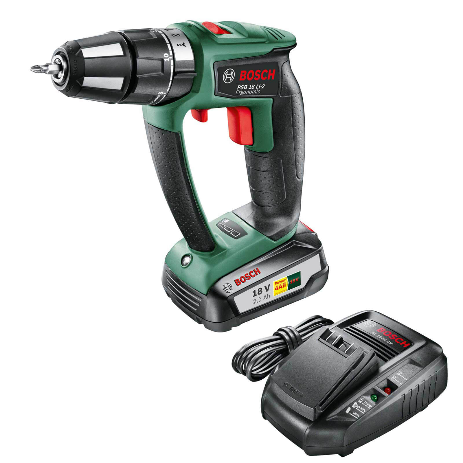 Bosch PSB 18 LI-2 ERGONOMIC 18v Cordless Combi Drill 1 x 2.5ah Li-ion Charger No Case Price Comparisons | Compare The Build