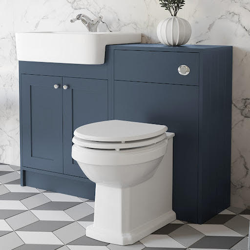 Park Lane Winchester Blue Toilet and Basin Vanity Unit Combination - 1120mm | Compare The Build