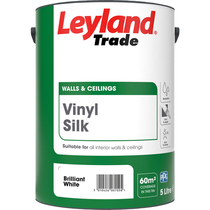 Leyland Trade Vinyl Silk Emulsion Paint 5L Brilliant White | Compare The Build