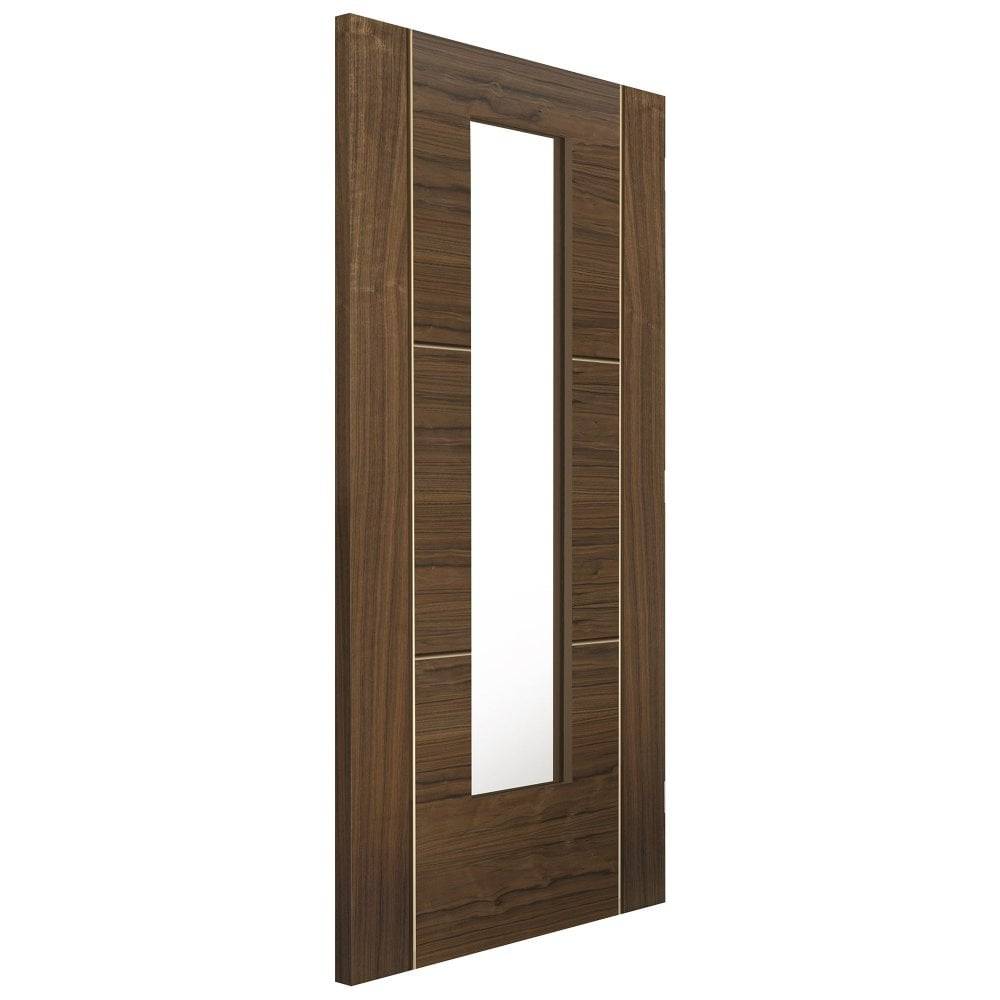 JB Kind Internal Veneer Mistral Walnut Fully Finished 3P 1L Clear Flat Safety Glass with Flush Beading Door 1981mm x 838mm x 35mm (78" x 33") Price Comparisons | Compare The Build