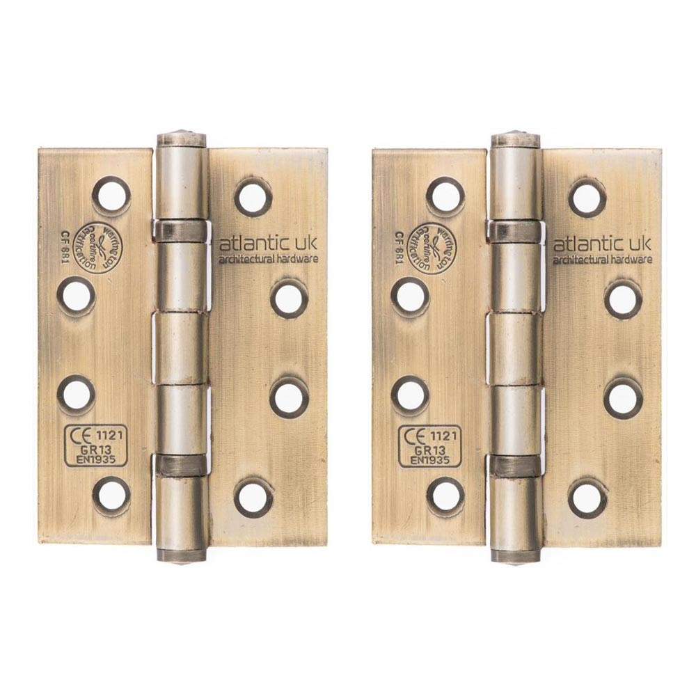 Atlantic Ball Bearing Hinges Grade 13 Fire Rated 4&#34; x 3&#34; x 3mm - Matt Antique Brass Atlantic UK AH1433MAB Price Comparisons | Compare The Build