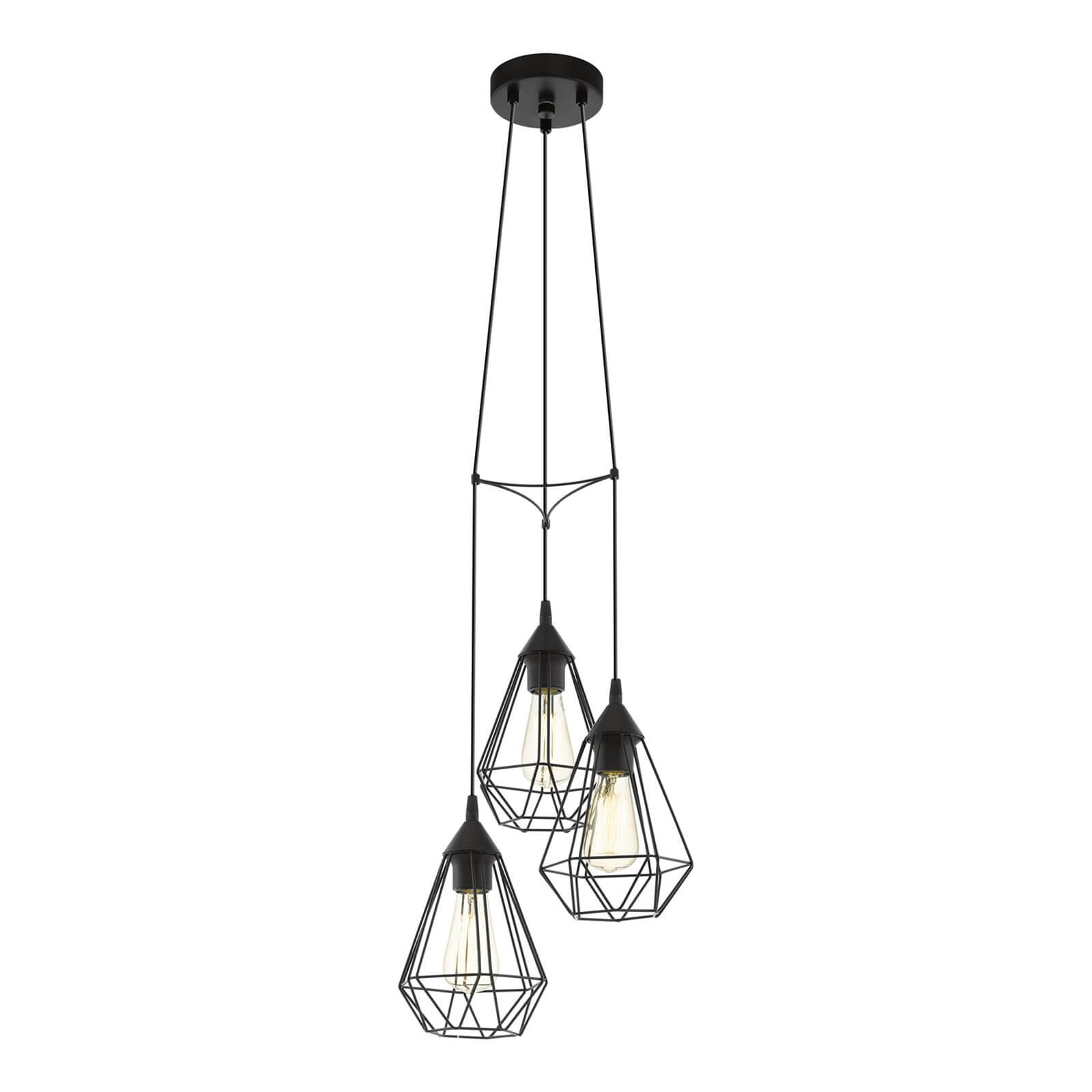 Eglo Tarbes 3 Light Cluster Pendant Light - Black | Compare The Build