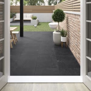 Lava Black Glazed Outdoor Porcelain Paving Tile 600 x 900 x 20mm - Pack of 2 Price Comparisons | Compare The Build