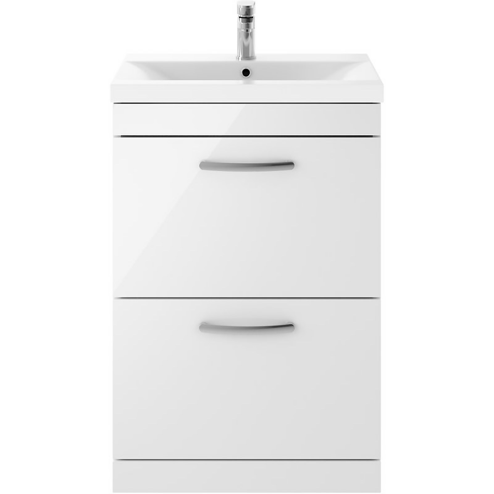 Balterley Rio 600mm Freestanding 2 Drawer Vanity With Basin 1 - Gloss White Price Comparisons | Compare The Build