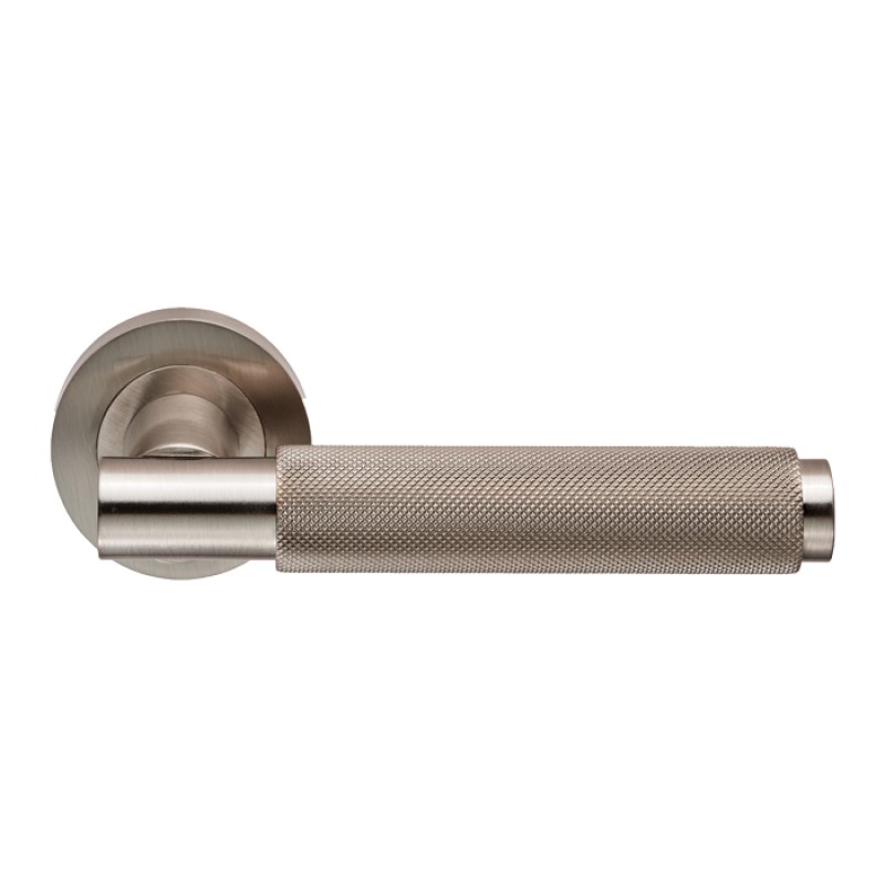 Varese Knurled Lever On Rose Door Handle Satin Nickel Price Comparisons | Compare The Build