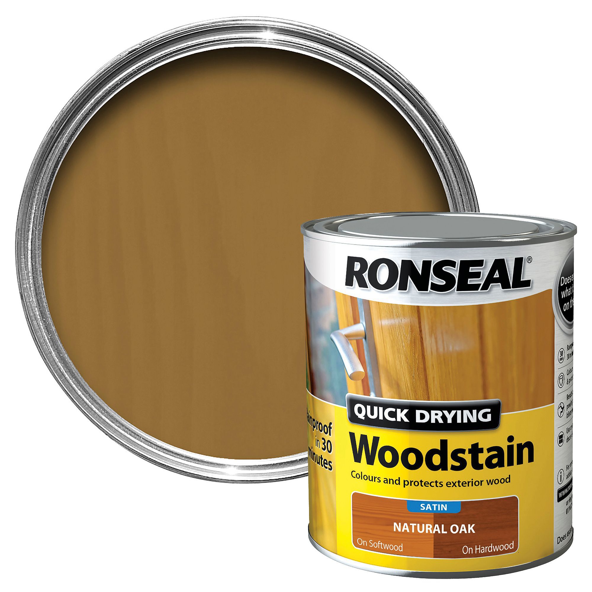 Ronseal Natural oak Satin Wood stain, 750ml Price Comparisons | Compare The Build