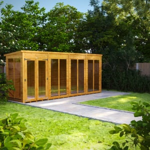 Power Sheds 16 x 4ft Pent Shiplap Dip Treated Summerhouse Price Comparisons | Compare The Build