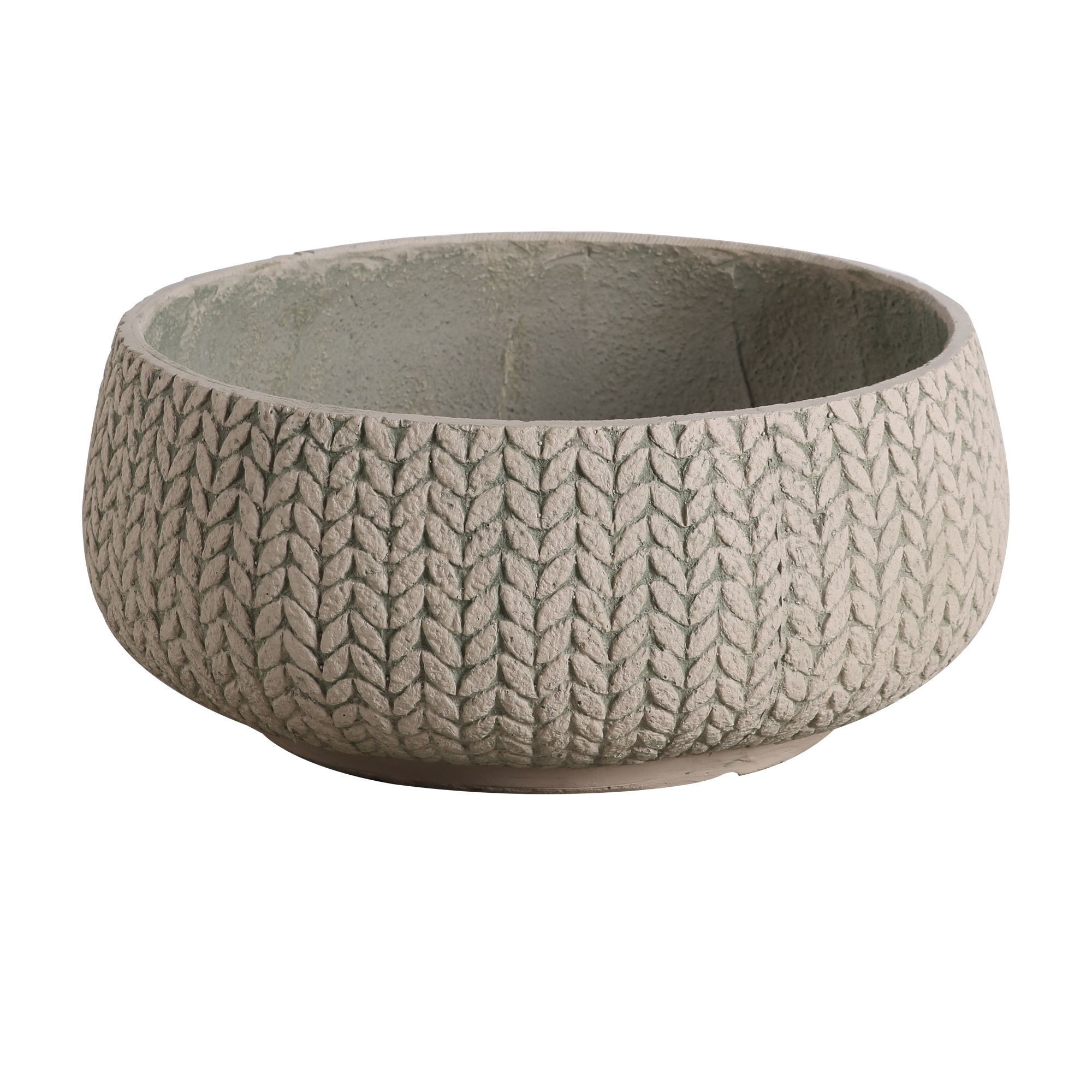 Verve Kulun Beige Knitted Effect Fibreclay Round Plant Pot (Dia)37Cm Price Comparisons | Compare The Build