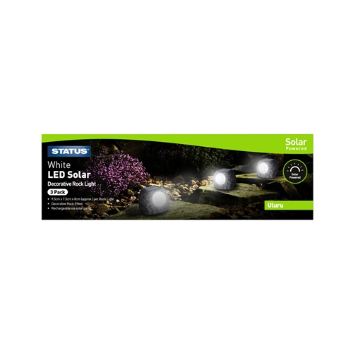 Status Uluru - Small Rock - 1 x LED - Solar - Dark Grey, 3 Pack Price Comparisons | Compare The Build