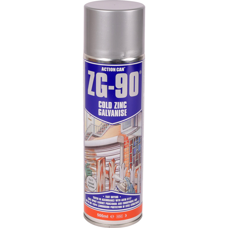 Action Can ZG-90 Cold Zinc Galvanising Paint Silver 500ml Steel Price Comparisons | Compare The Build