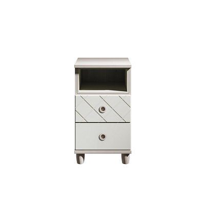 Consort Hektor Matt White Elm Effect 2 Drawer Bedside Chest (H)710mm (W)400mm (D)420mm Price Comparisons | Compare The Build