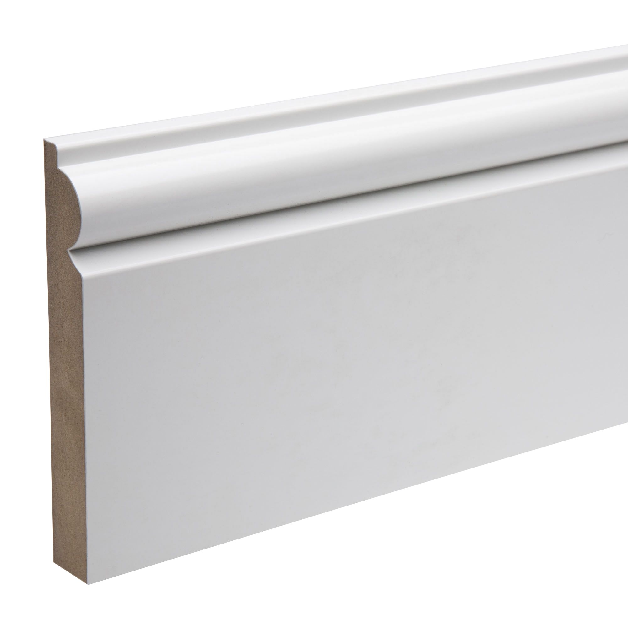 KOTA White MDF Torus Skirting board (L)2.4m (W)119mm (T)18mm Price Comparisons | Compare The Build