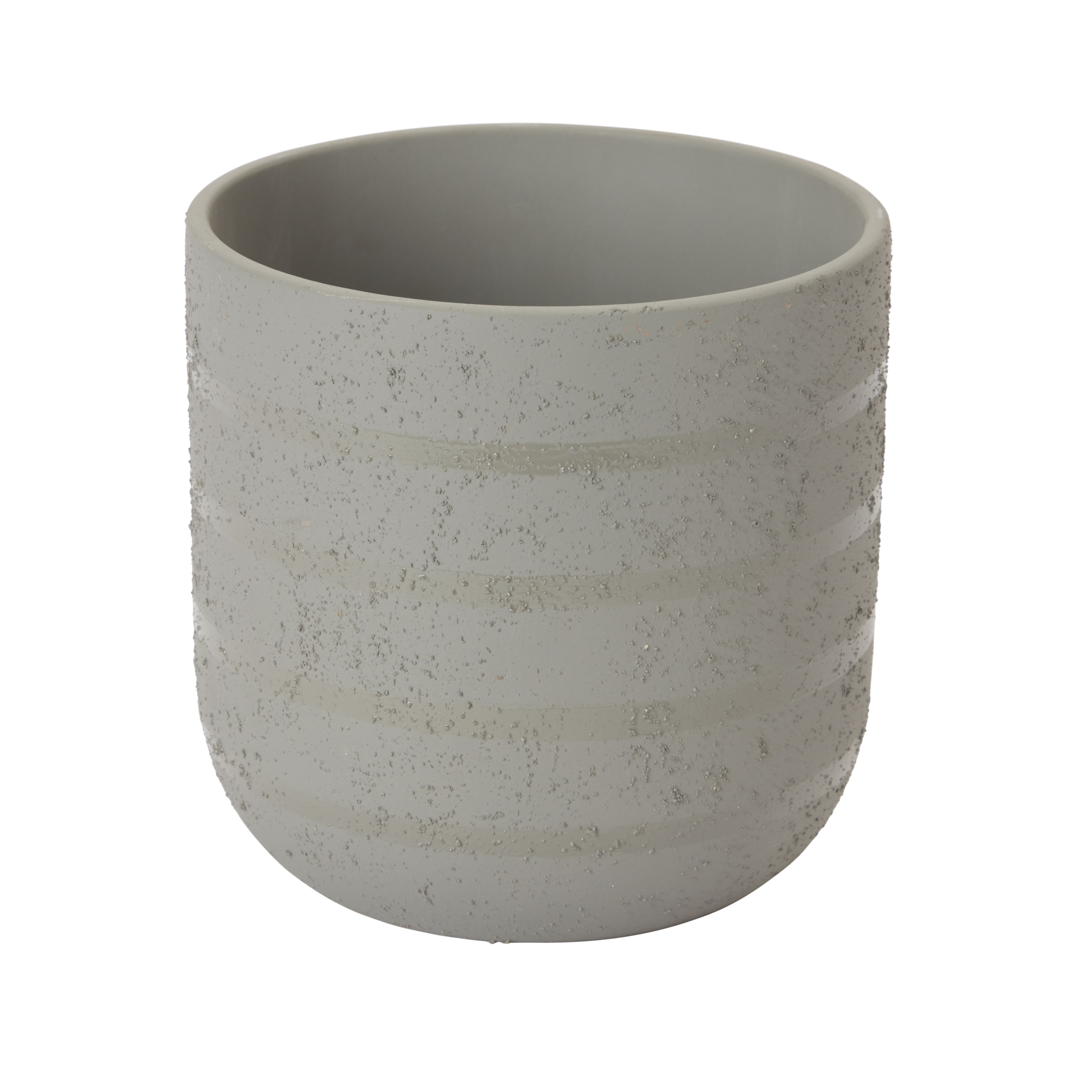 GoodHome Griffin Clay Striped Circular Plant Pot (Dia)14.1Cm Price Comparisons | Compare The Build