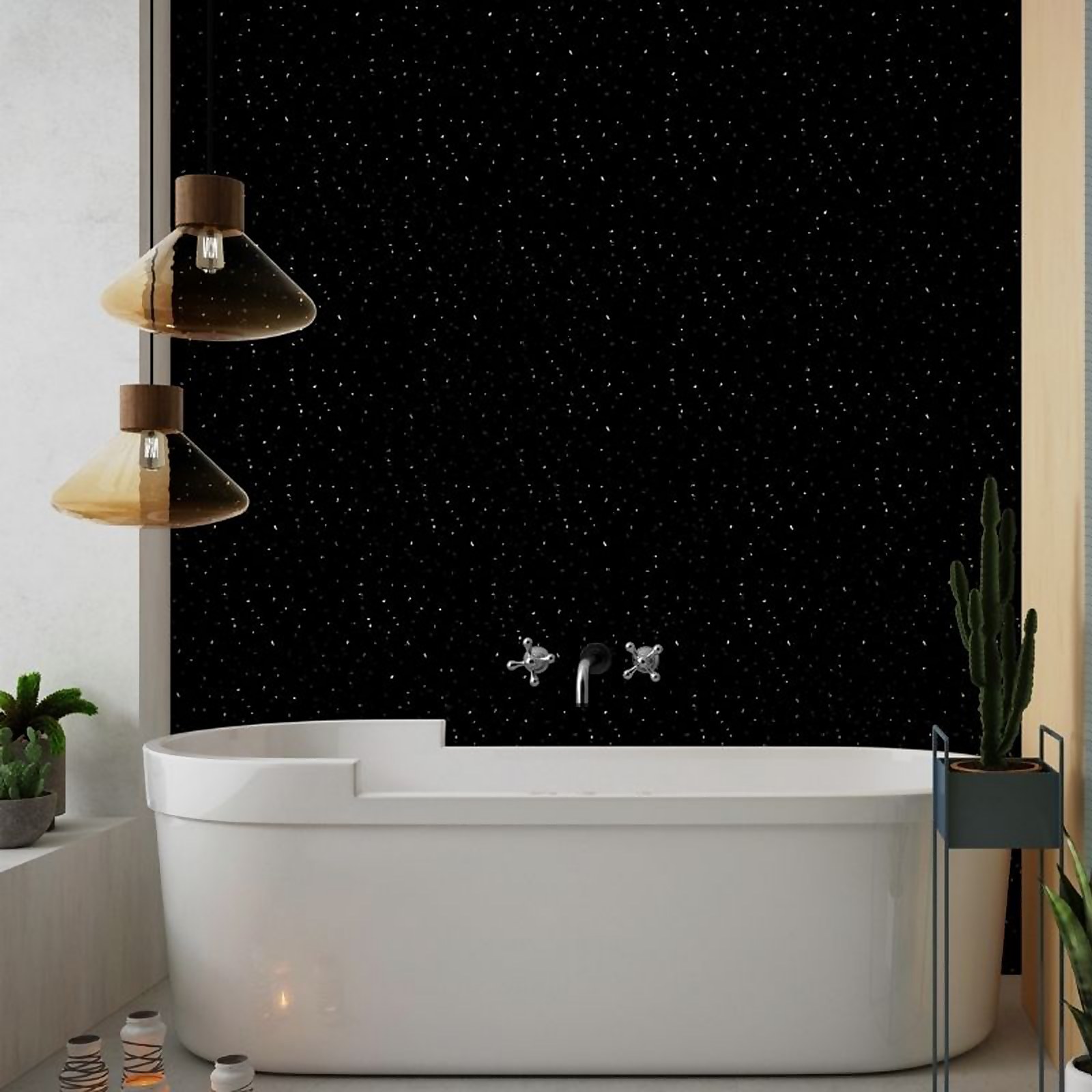 Panel Company Large Black Sparkle Shower Panel Price Comparisons | Compare The Build