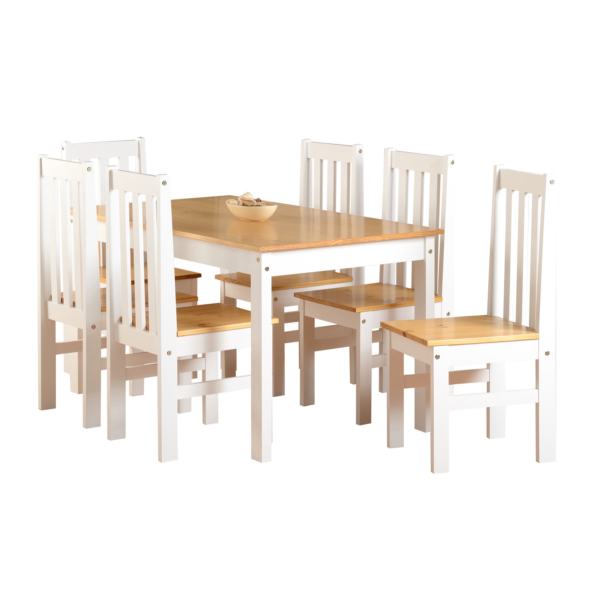 Ludlow 6 Seater Dining Set White and Brown Price Comparisons | Compare The Build