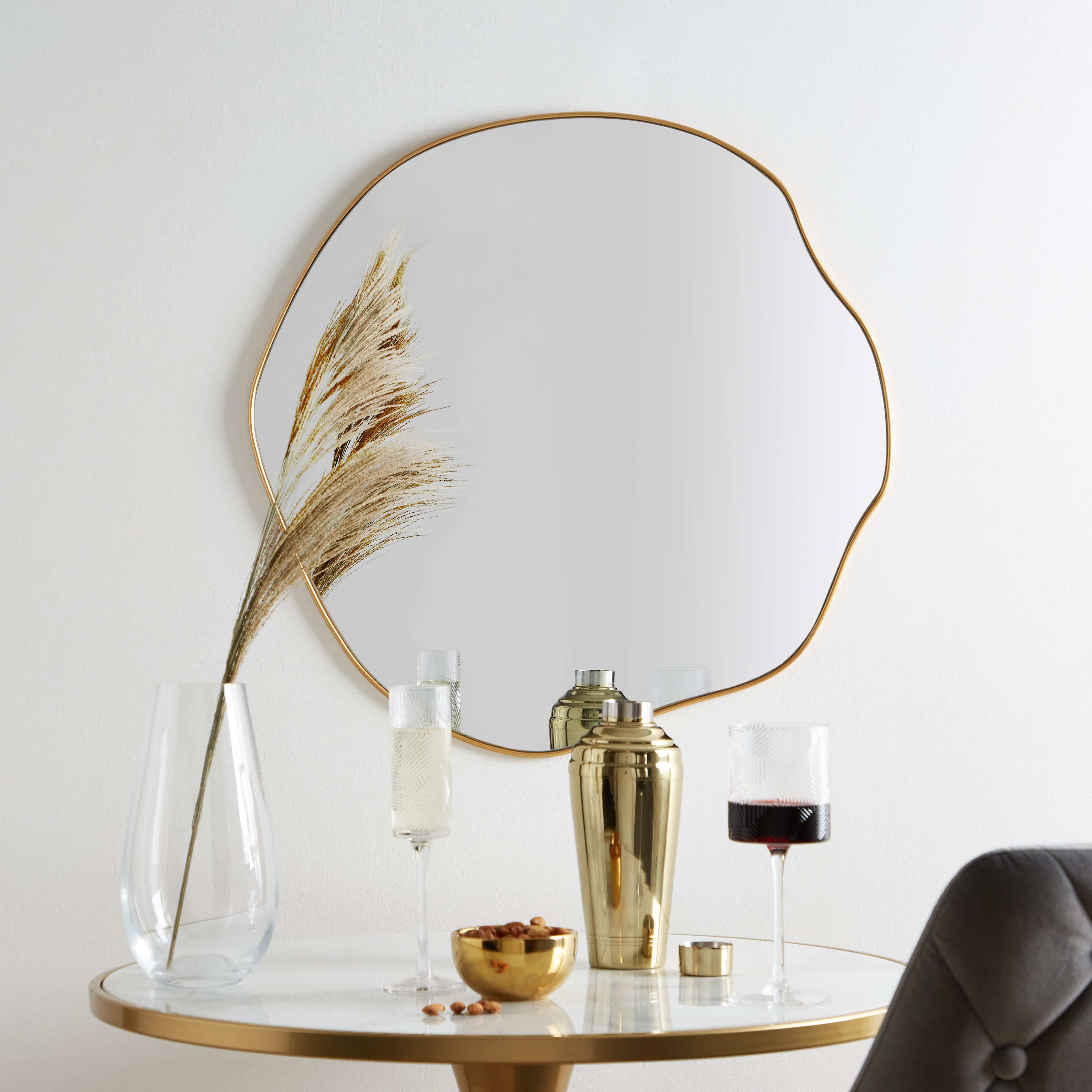 Pond Mirror Round Gold Effect 63cm Gold Effect | Compare The Build