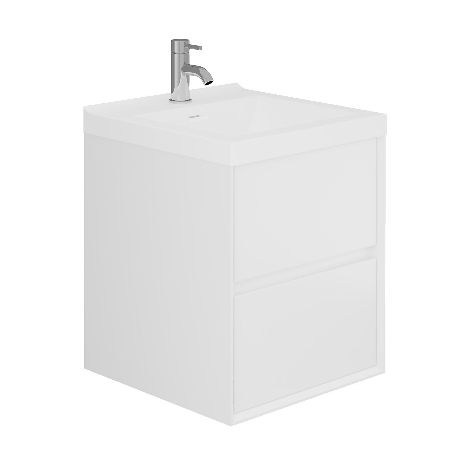 Madison 500mm Wall Hung 2 Drawer Vanity Unit and Basin - White Price Comparisons | Compare The Build