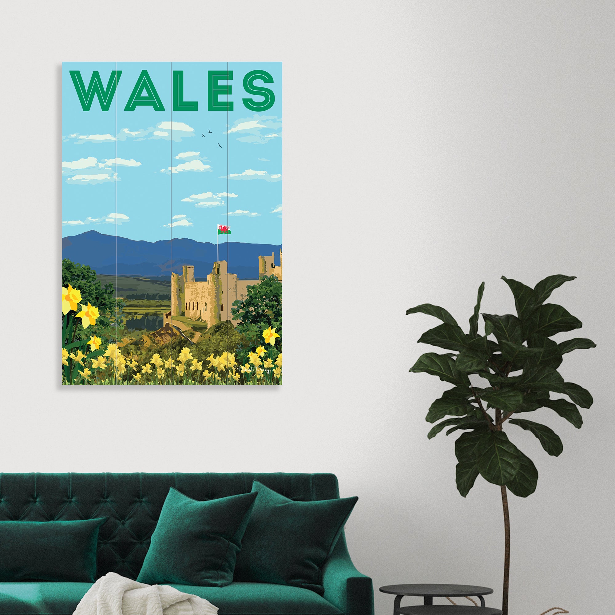 The Art Group Wales Wooden Wall Art Blue/Green Price Comparisons | Compare The Build