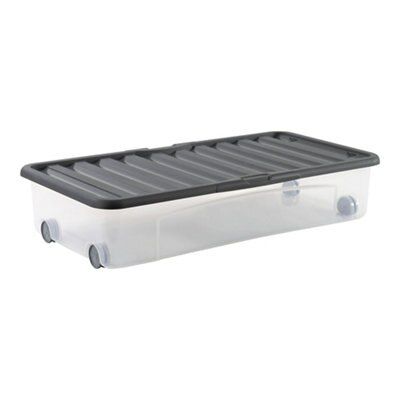 Clear 35L Plastic Stackable Storage Box Price Comparisons | Compare The Build
