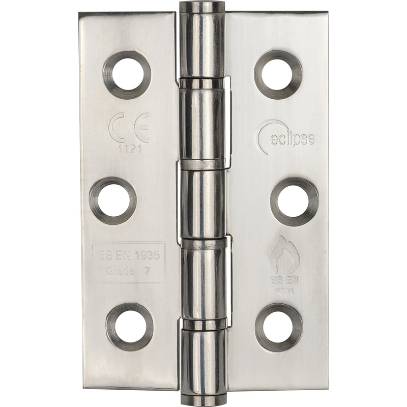 Eclipse Grade 7 Washered Hinge 76mm Polished (2 Pack) in Silver Stainless Steel Price Comparisons | Compare The Build