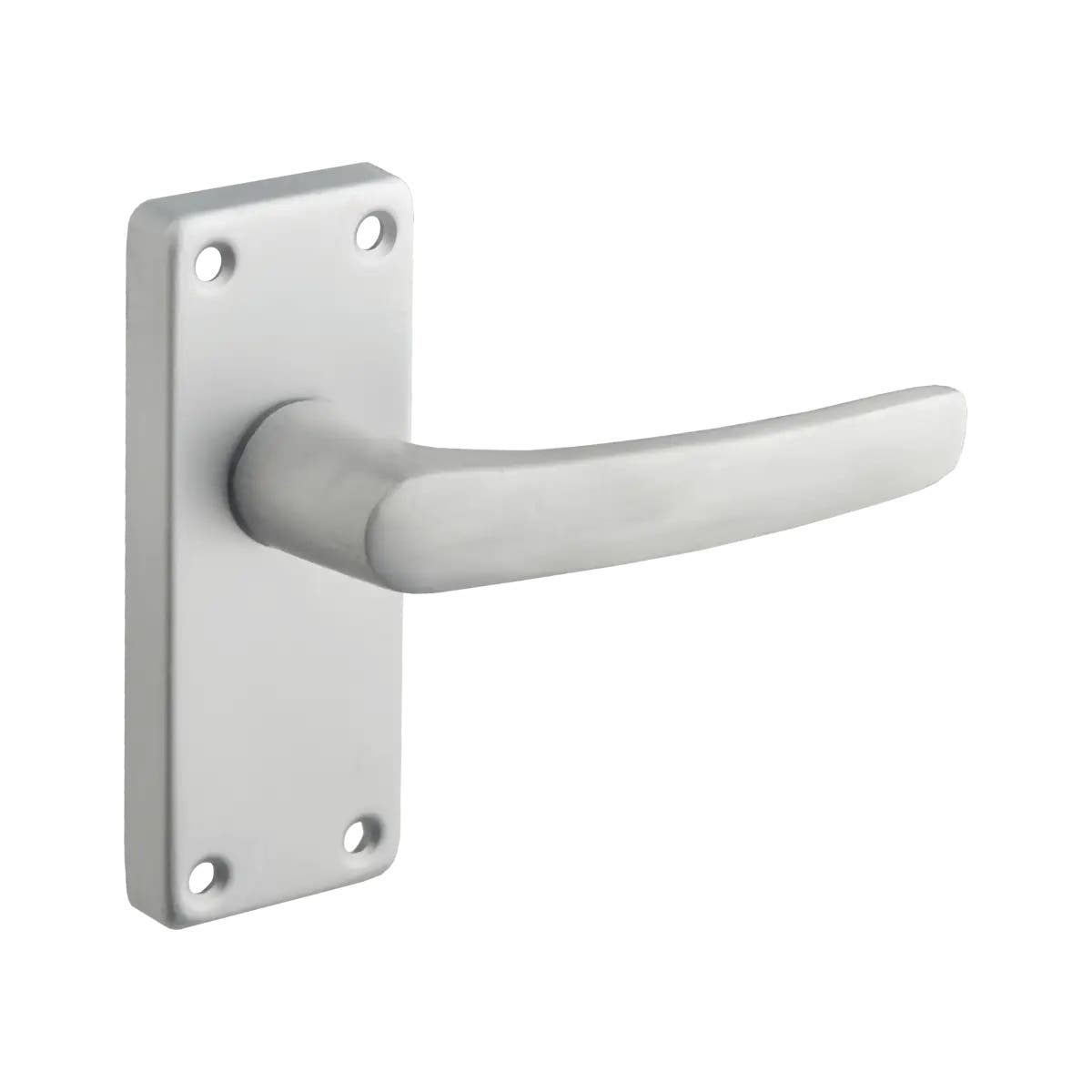 Satin Chrome Victorian Short Backplate Straight Lever Latch Door Handle - Pair - Designer Levers Price Comparisons | Compare The Build