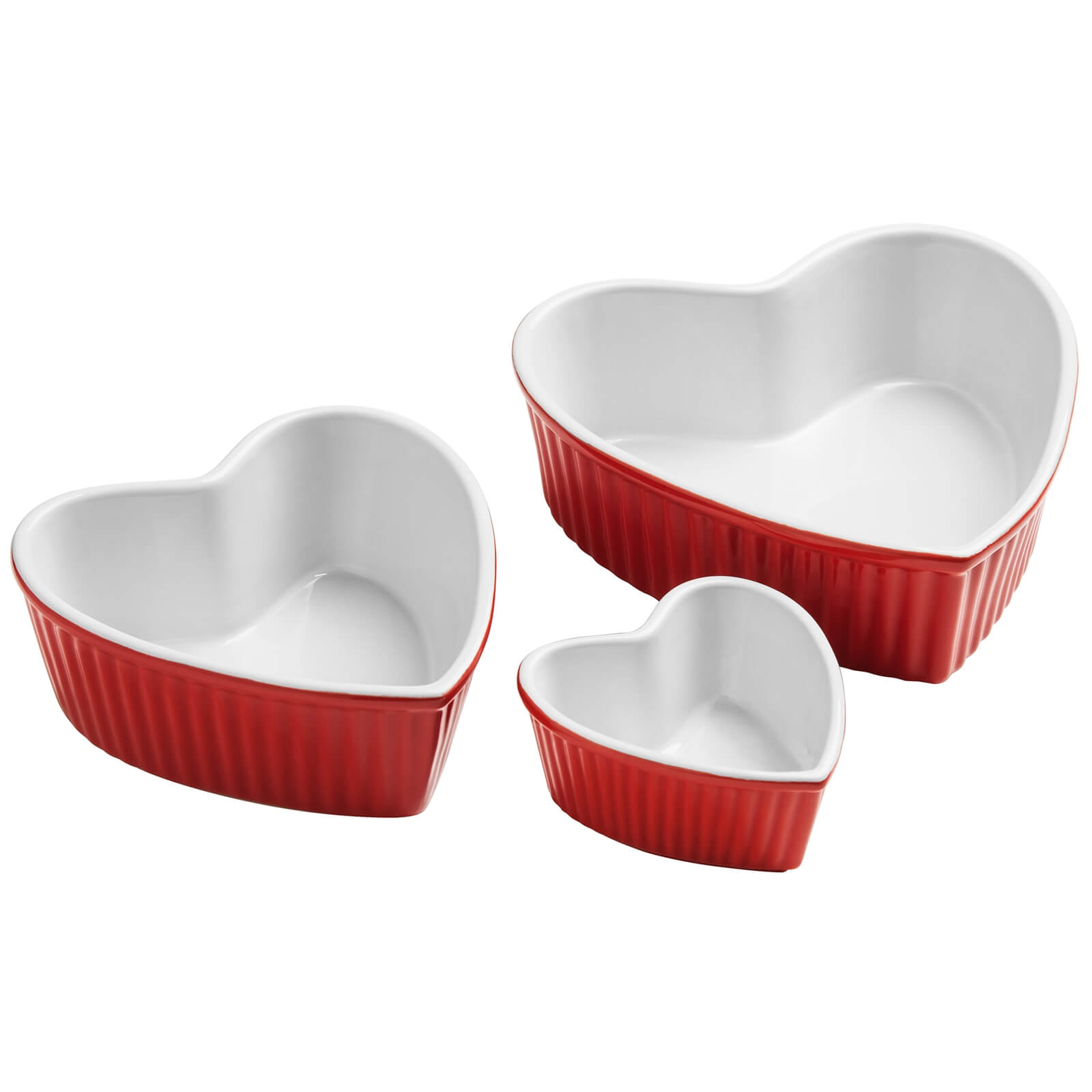 Amour Stoneware Heart Shape Dishes - Red | Compare The Build