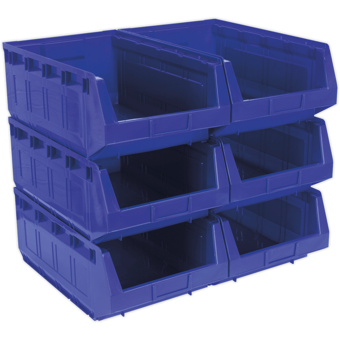 Sealey Plastic Storage Bin 310 x 500 x 190mm Blue Pack of 6 | Compare The Build