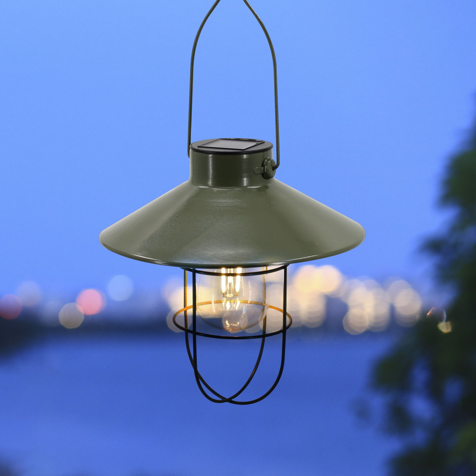 Scilla Deep Lichen Solar-Powered Integrated Led Outdoor Hanging Lantern | Compare The Build