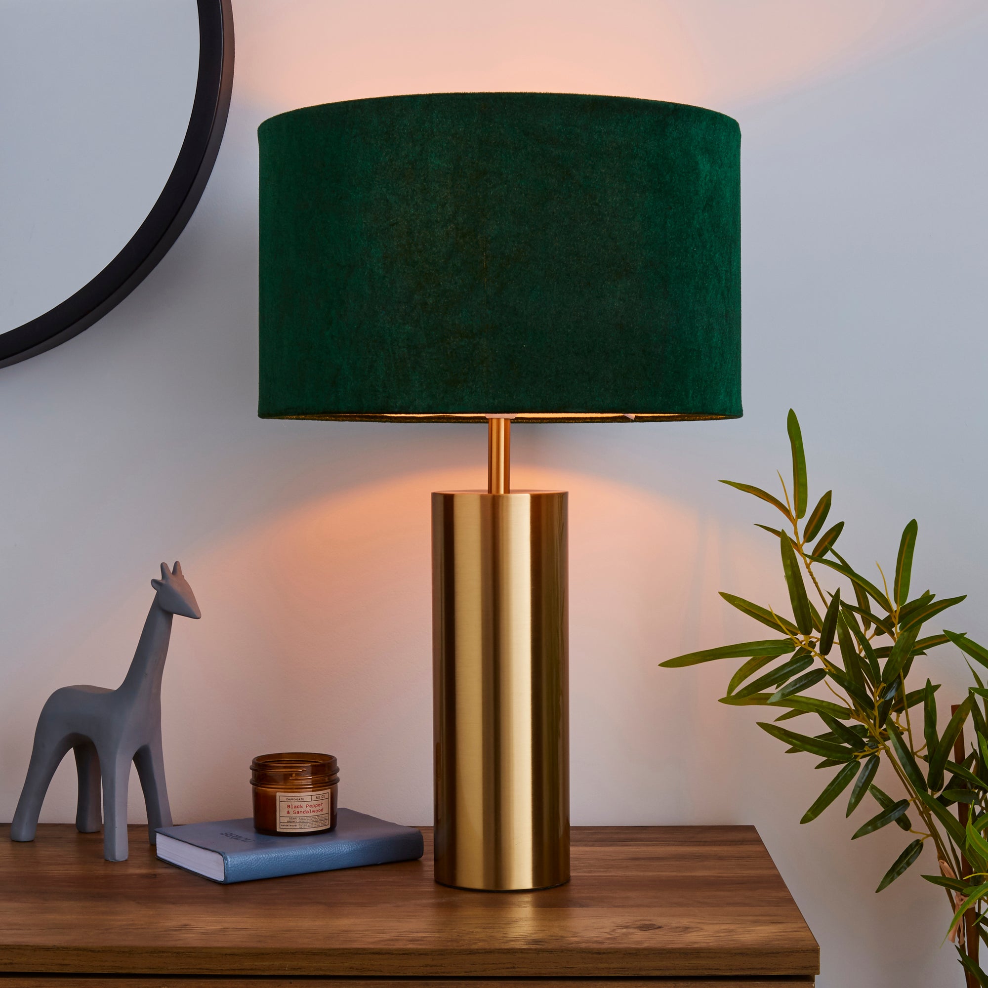 Nesa Brushed Gold and Bottle Green Touch Table Lamp Gold and Green | Compare The Build