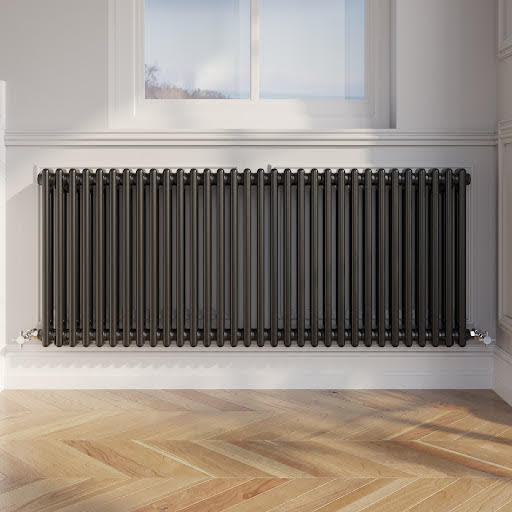 Park Lane Traditional Colosseum Double Bar Column Radiator Black - 600 x 1460mm Price Comparisons | Compare The Build