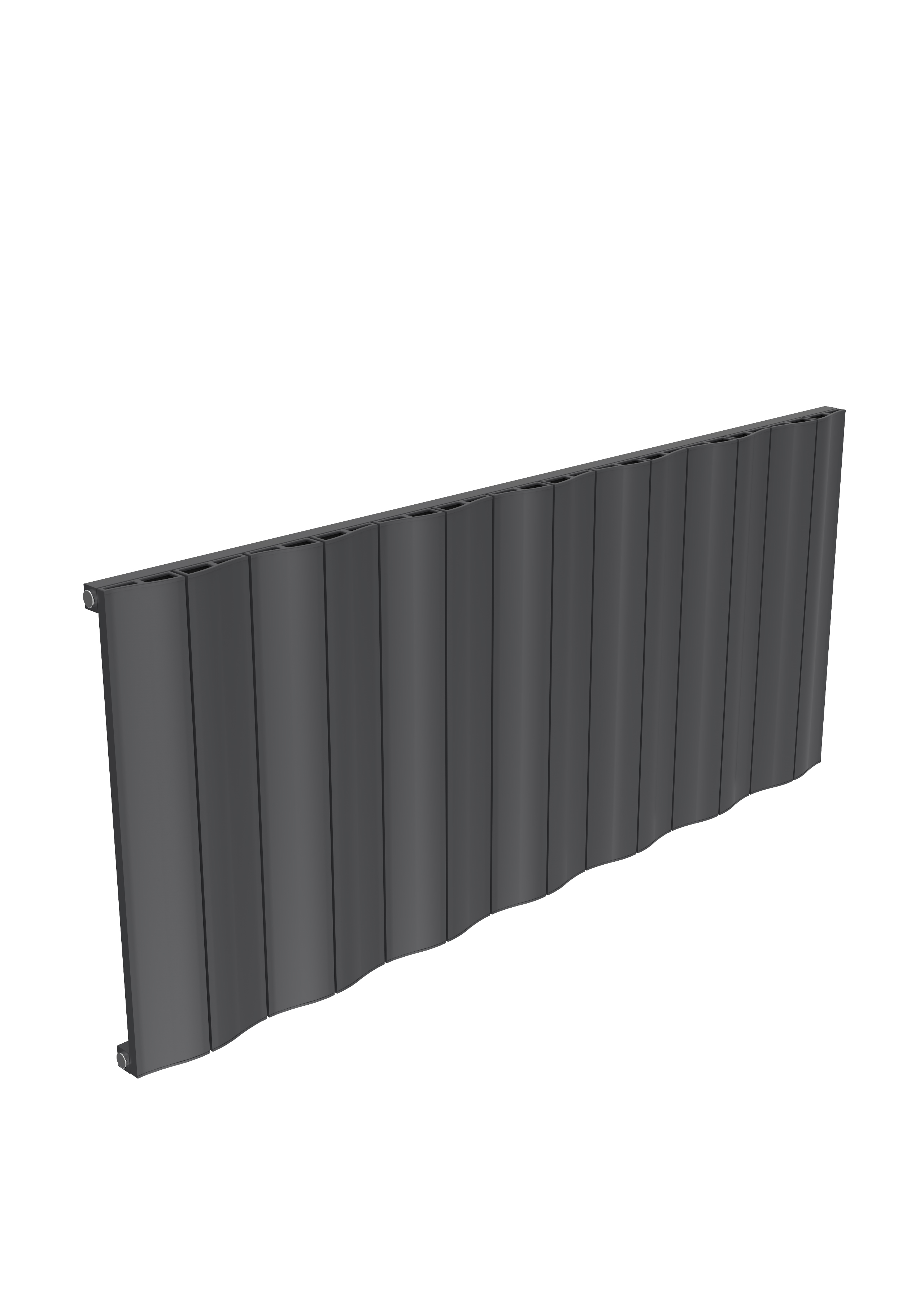 Reina Wave Horizontal Aluminium Designer Radiator, Anthracite, 600mm x 1452mm Price Comparisons | Compare The Build