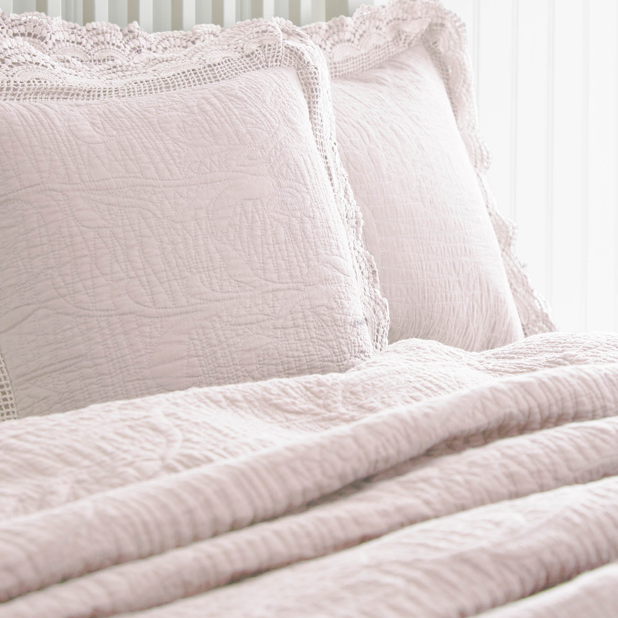 Lace Edge Blush Pillow Sham Blush (Pink) Price Comparisons | Compare The Build