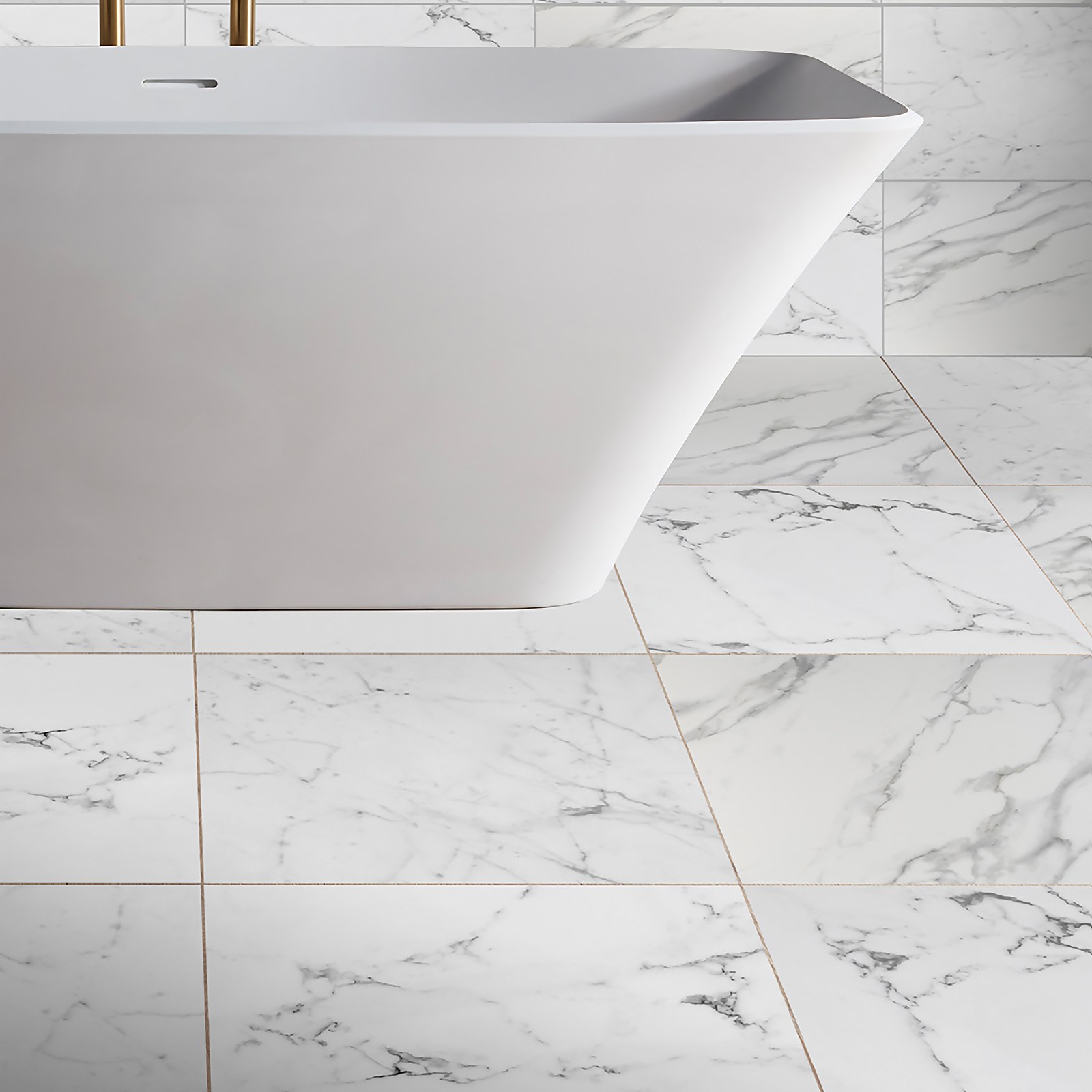 Calacatta Matt Marble Effect Porcelain Wall & Floor Tile 600 x 600mm - 1.08sqm Pack | Compare The Build