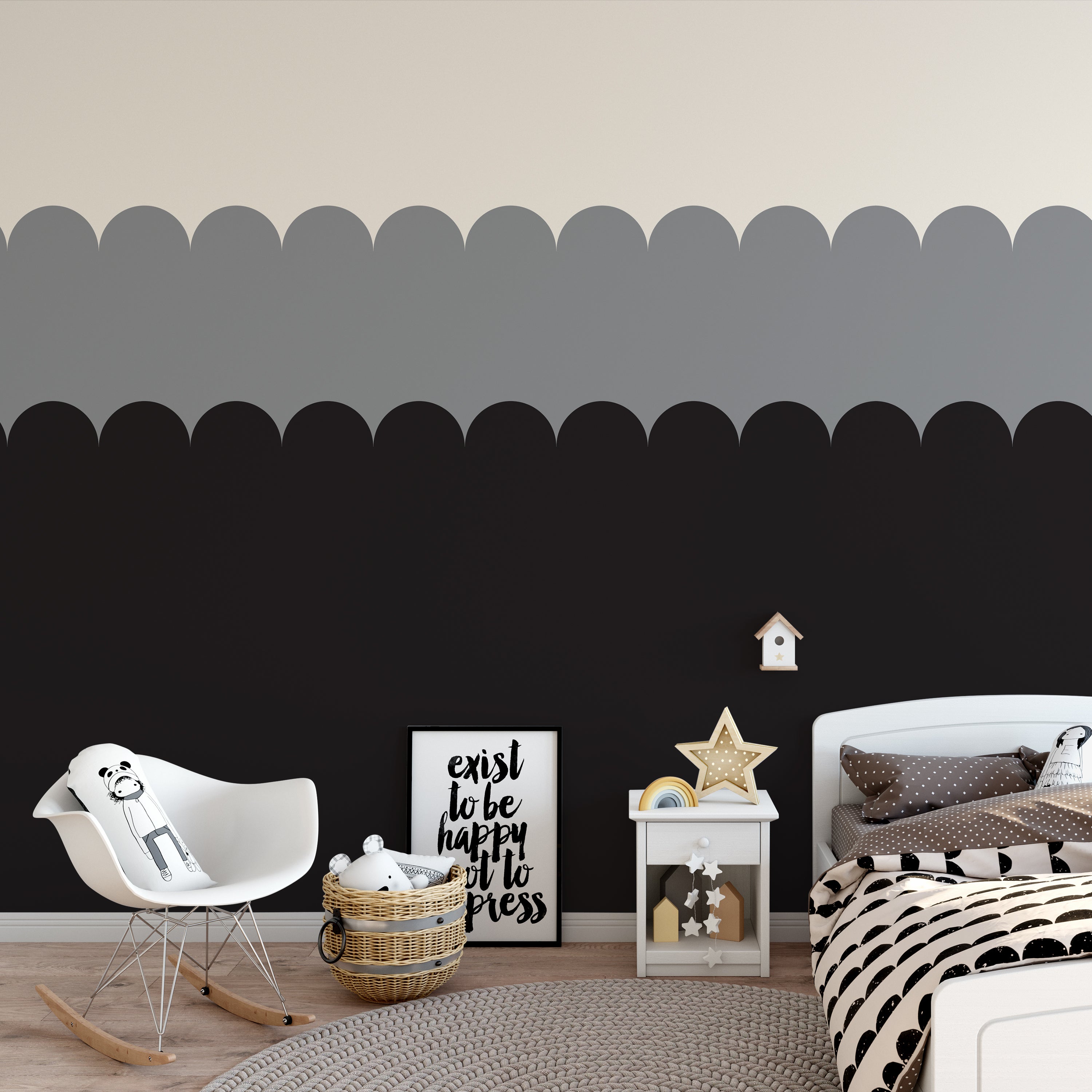 Scallop Black Mural Black Price Comparisons | Compare The Build