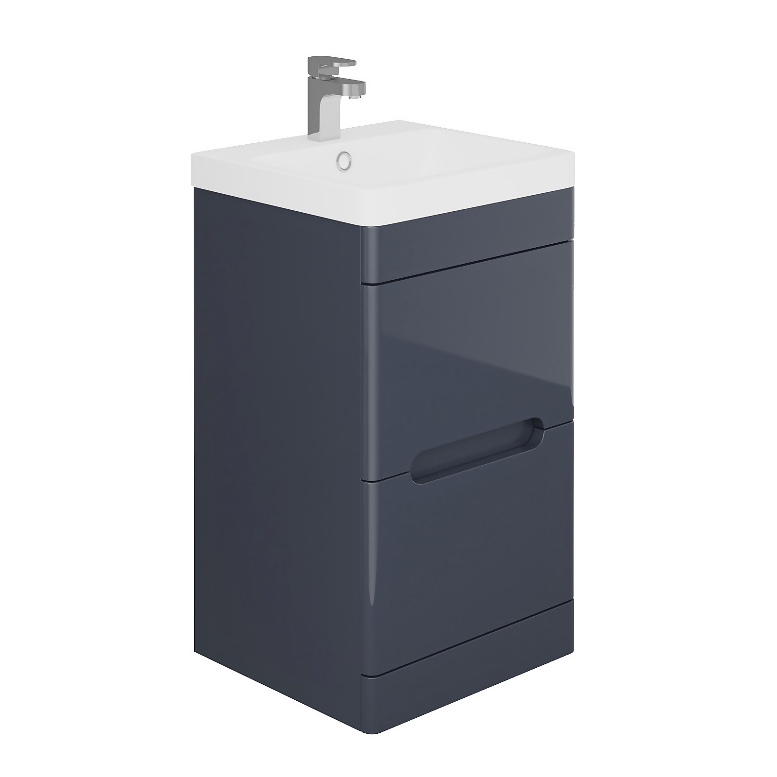 Bathstore Skye 500mm Floorstanding 2 Drawer Vanity Unit and Basin - Grey | Compare The Build