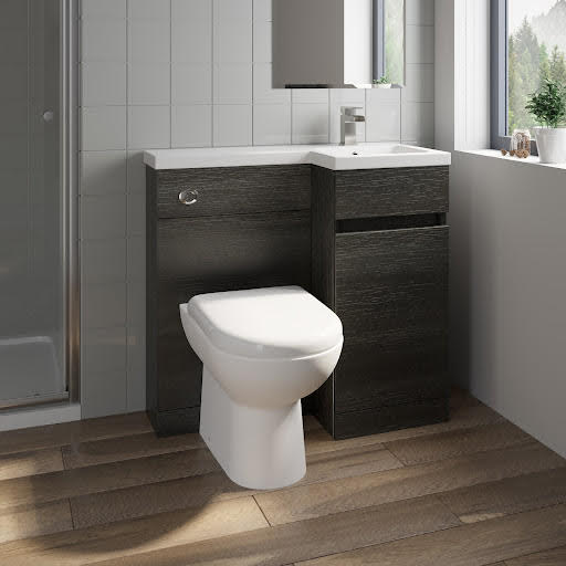 Artis Flat Pack Basin Vanity Unit & Toilet Combination - 900mm Charcoal Grey Right Hand Price Comparisons | Compare The Build