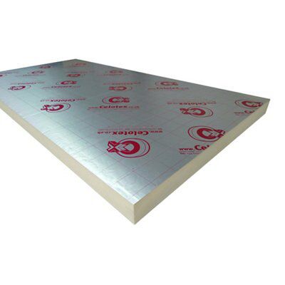 Celotex Foil-Faced Polyisocyanurate (Pir) Insulation Board (L)2.4M (W)1.2M (T)25mm Price Comparisons | Compare The Build